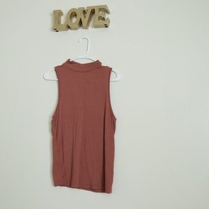 Rusty Red Turtle Neck Muscle Tank